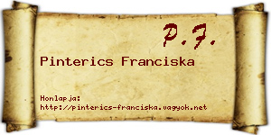 Pinterics Franciska névjegykártya